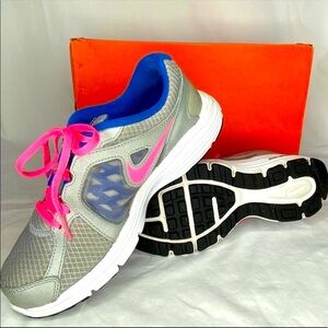 Nike Fusion Run Shoe athletic running, Pink / Blue/ W7.5 youth 6.5 pink …